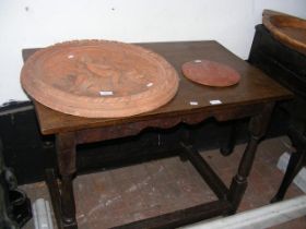 An antique oak side table