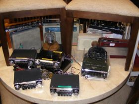 A collection of vintage car and other radios, incl