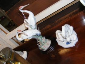 A Lladro Heron ornament, together with Lladro Pola