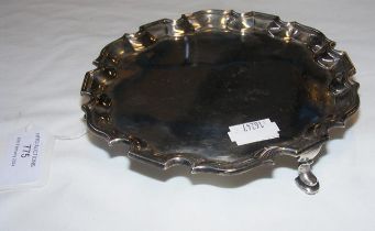 A silver waiters tray - 15cm diameter