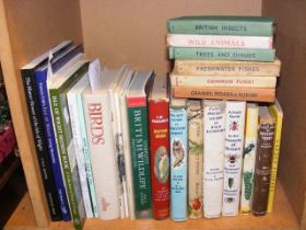 Various books on British Birds, Insects, together