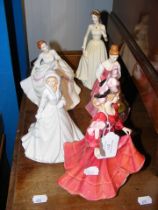 A Royal Doulton figurine, together with four other