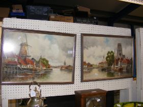 LOUIS VAN STAATEN - a pair of watercolours of Dutc