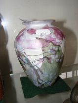 An Isle of Wight glass vase - 13.5cms high