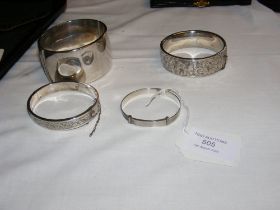 A selection of silver bangles