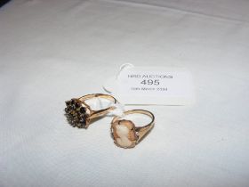 A dress ring in gold setting and one other