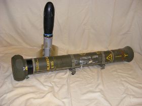 An inert Milan missile and tube - used for instruc