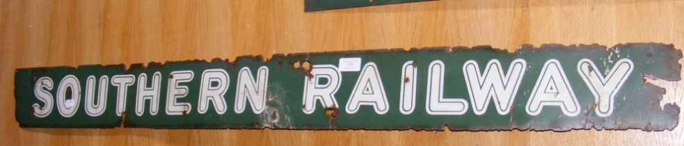 An old enamel railway sign 'Southern Railway' - 13