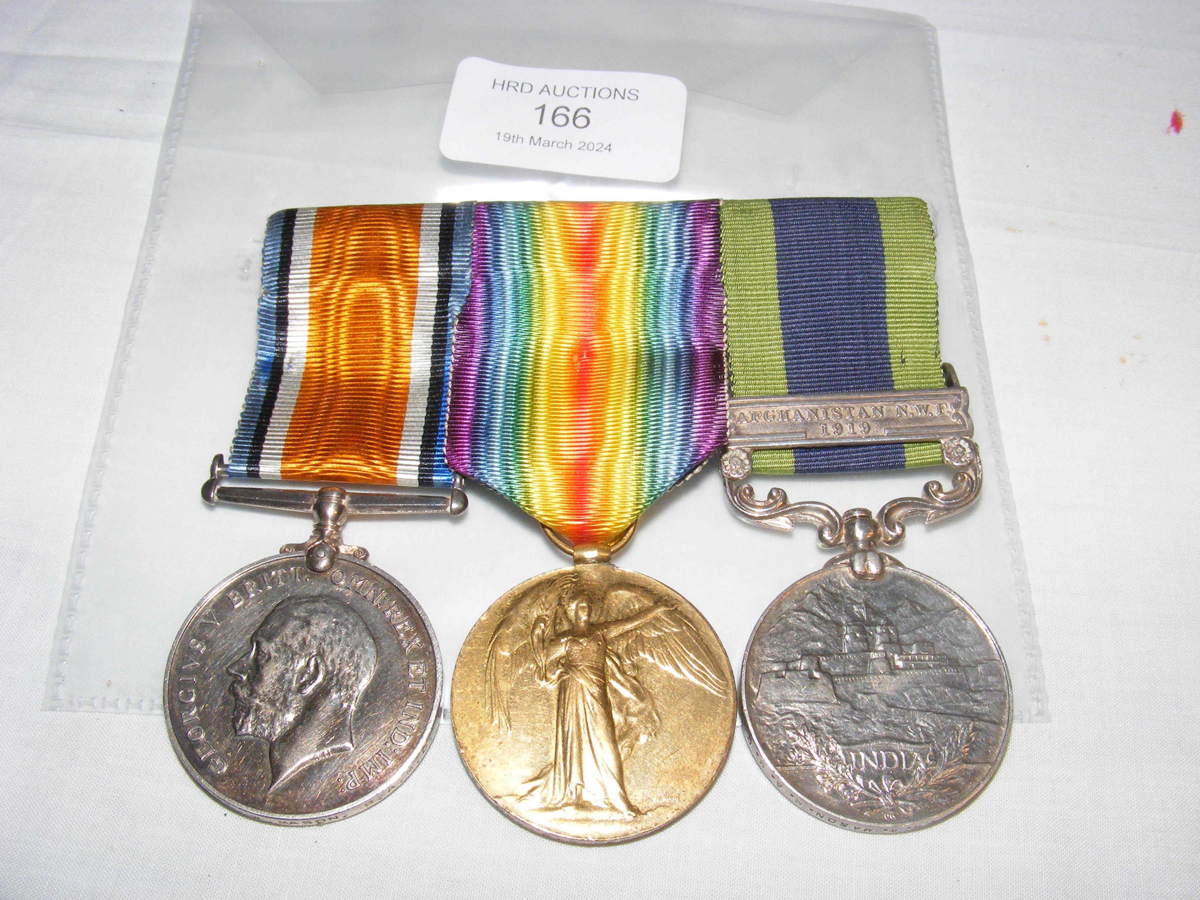 A three medal group - two First World War and one