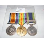 A three medal group - two First World War and one