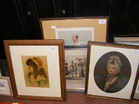 Assorted antique prints and engravings