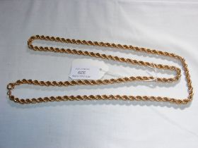 A gold necklace of rope twist design