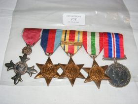A Second World War five medal group with MBE (un-n