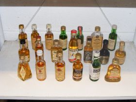 Twenty miniature Scotch Whisky and American Bourbo