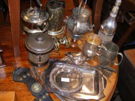 A quantity of metal ware including silver plated,