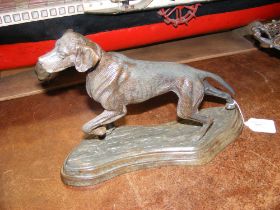 A cast metal figure of hunting dog - 28cms