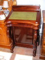 A reproduction mahogany Davenport writing desk - w