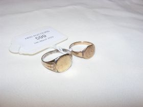 Two gold signet rings