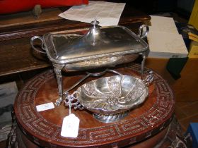 A two handled silver footed tazza, together with a