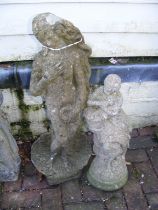 Two statues of female figures - the tallest 84cm
