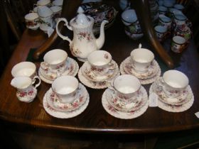A six place Royal Albert Lavender Rose pattern tea