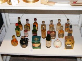 Twenty miniature Scotch Whisky and American Bourbo