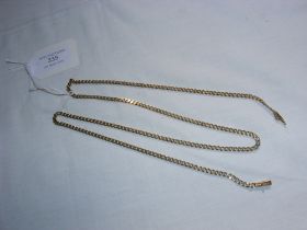 A gold link necklace