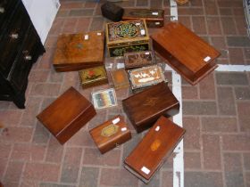 Assorted wooden boxes