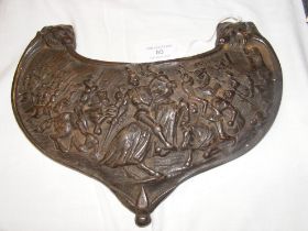 A heavy cast metal gorget - 24cm