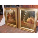 FRANK HIDER - a pair of oil on canvas of rural cot