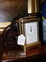 A Mappin & Webb brass cased carriage clock - 15cms