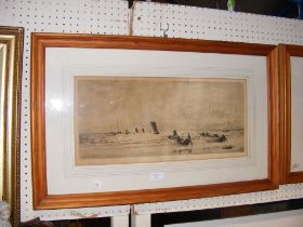 WILLIAM WYLLIE - etching of fisherman landing catch