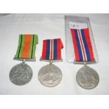 Three Second World War medals - all unnamed