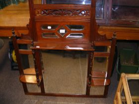 A Victorian mahogany overmantel mirror