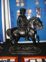 A spelter figure of Army Officer on horseback - 44