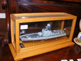 A model of Vosper Thornycroft patrol boat in glaze