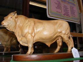 A Beswick ceramic cow ornament 'Charolais Bull' -