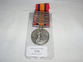 A Queen's South Africa medal with six clasps - Bel