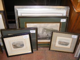 Six antique engravings of Isle of Wight scenes