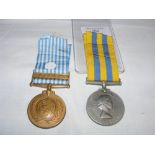 A pair of medals comprising Queen's Korea medal -