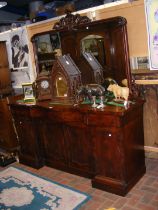 A Victorian mirrored back mahogany sideboard with