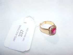 A ruby and diamond ring (missing stones)