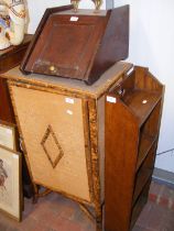 An antique mahogany coal scuttle, together with a