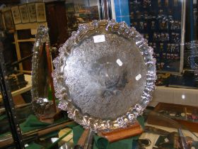 A large George III silver waiters tray by Edward J