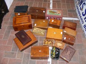 Assorted wooden boxes, together with empty Victori