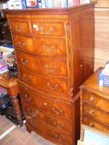 A mahogany chest on chest - width 73cm