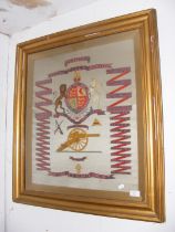 A framed and glazed military embroidery for the '69