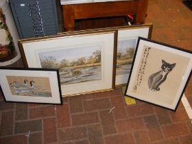 A pair of watercolours of sailing boats signed Lam