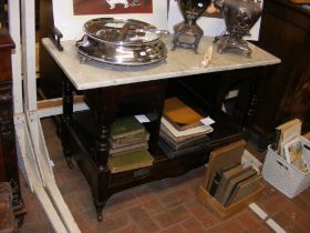 An antique marble top washstand