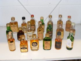 Twenty miniature Scotch Whisky bottles